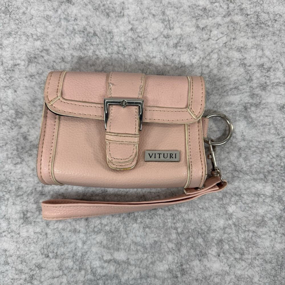 Vituri Womens Wristlet Pink Faux Leather Wallet Snap Buckle Camera Case Phone